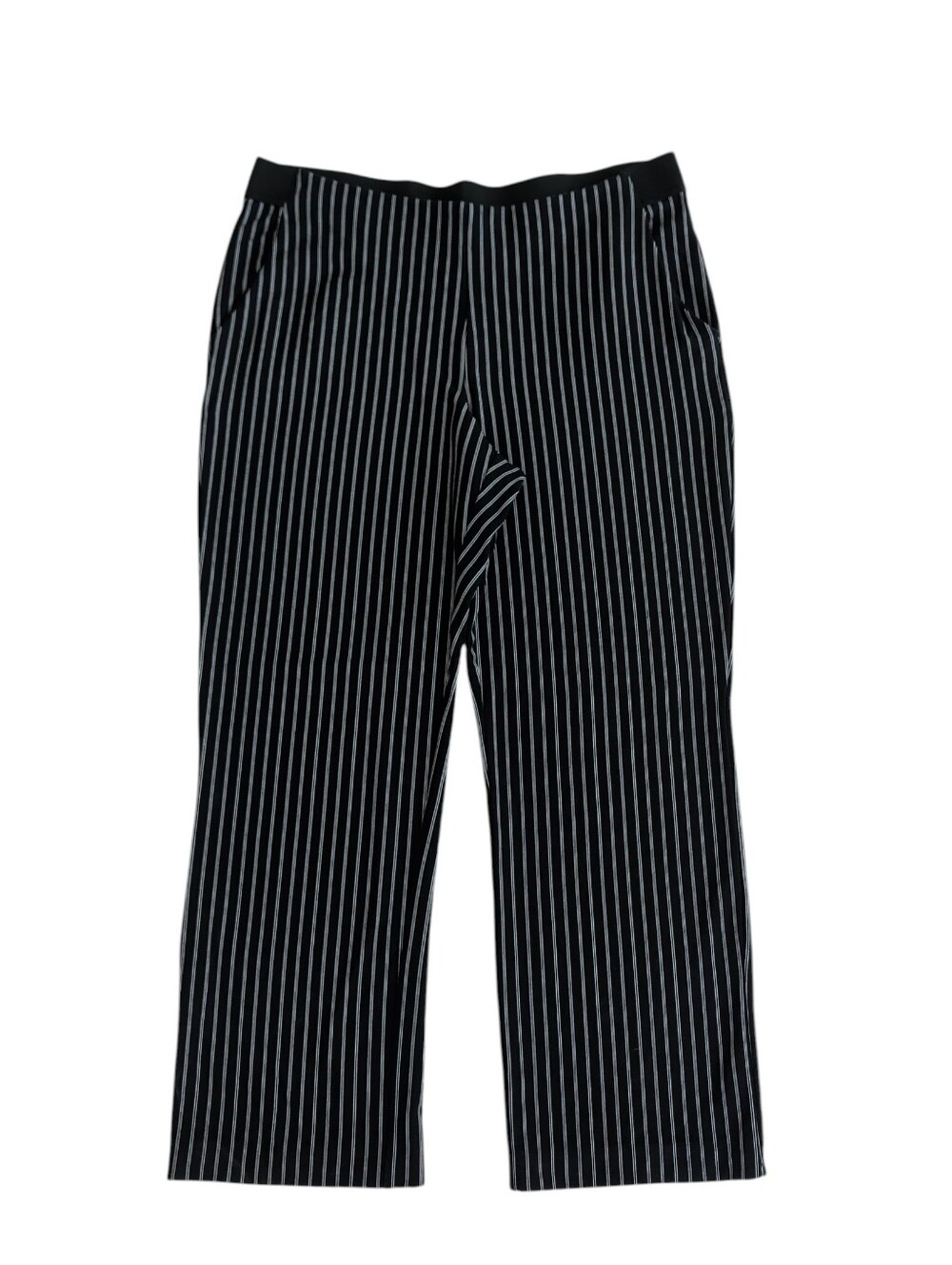Liz Claiborne Audra Pinstripe Dress Trousers XL Black White Pockets
